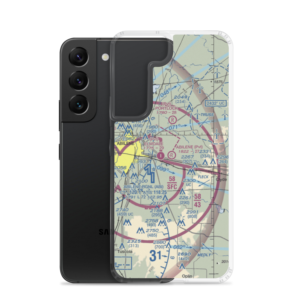 Abilene Executive Airpark (TX00) VFR Sectional Samsung Case Samsung Galaxy S22 model shown