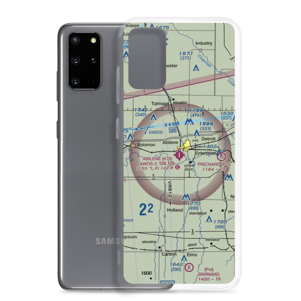 Abilene Municipal Airport (K78) VFR Sectional Samsung Case Samsung Galaxy S20 Plus model shown