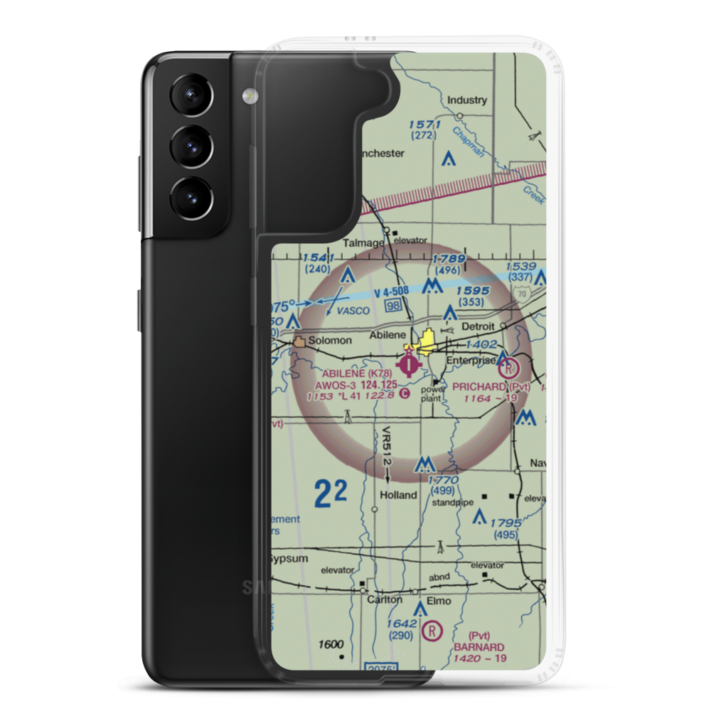Abilene Municipal Airport (K78) VFR Sectional Samsung Case Samsung Galaxy S21 Plus model shown