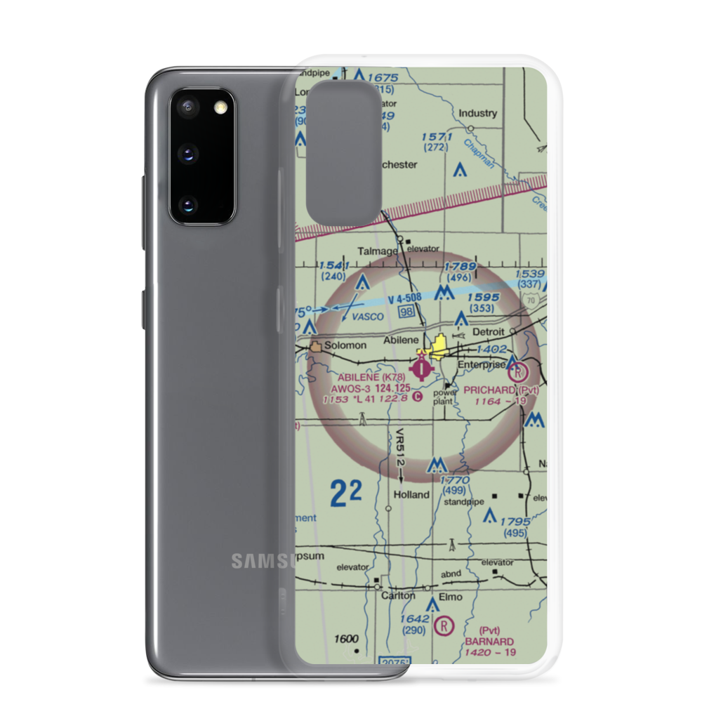 Abilene Municipal Airport (K78) VFR Sectional Samsung Case Samsung Galaxy S20 model shown