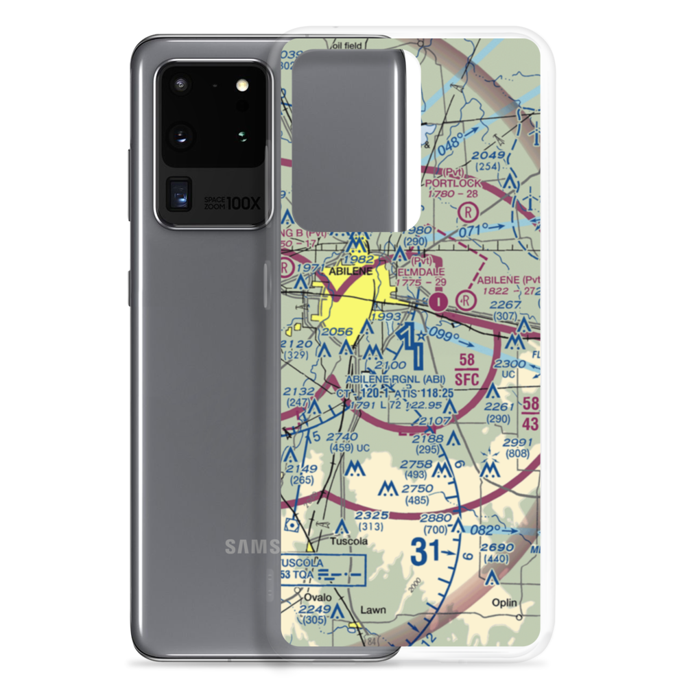 Abilene Regional Airport (ABI) VFR Sectional Samsung Case Samsung Galaxy S20 Ultra model shown