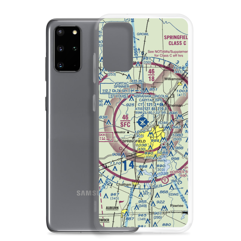 Abraham Lincoln Capital Airport (SPI) VFR Sectional Samsung Case Samsung Galaxy S20 Plus model shown