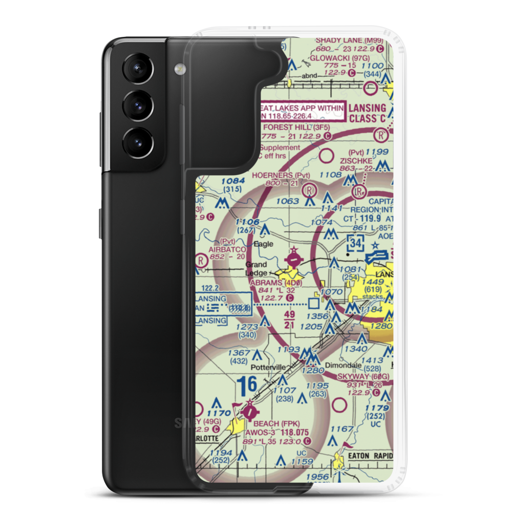 Abrams Municipal Airport (4D0) VFR Sectional Samsung Case Samsung Galaxy S21 Plus model shown