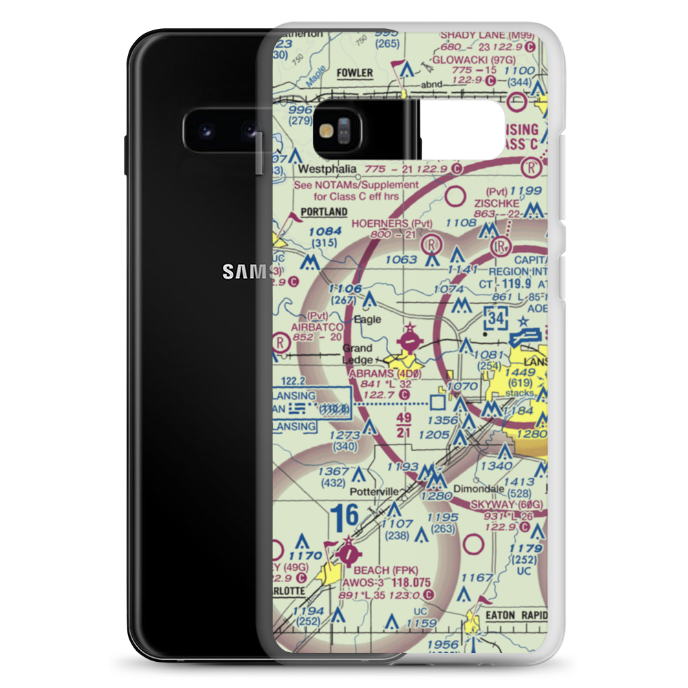 Abrams Municipal Airport (4D0) VFR Sectional Samsung Case Samsung Galaxy S10+ model shown