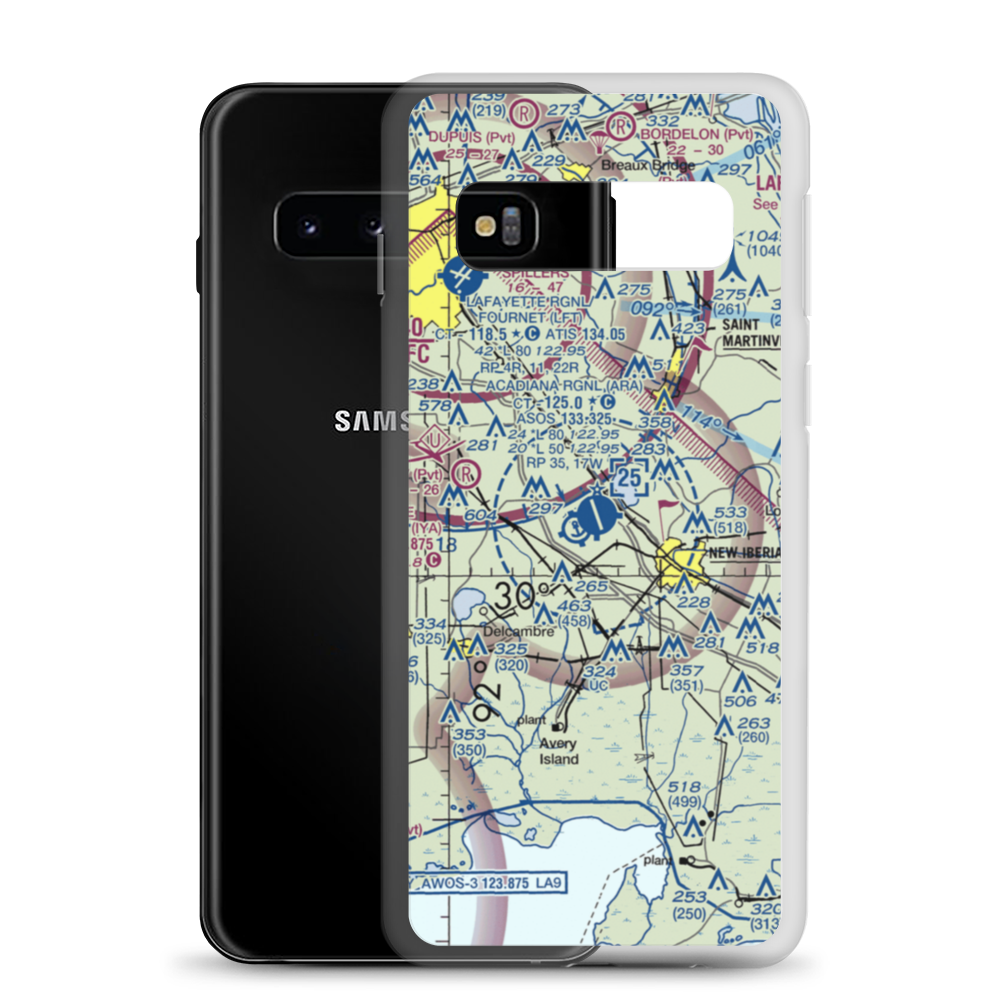 Acadiana Regional Airport (ARA) VFR Sectional Samsung Case Samsung Galaxy S10 model shown