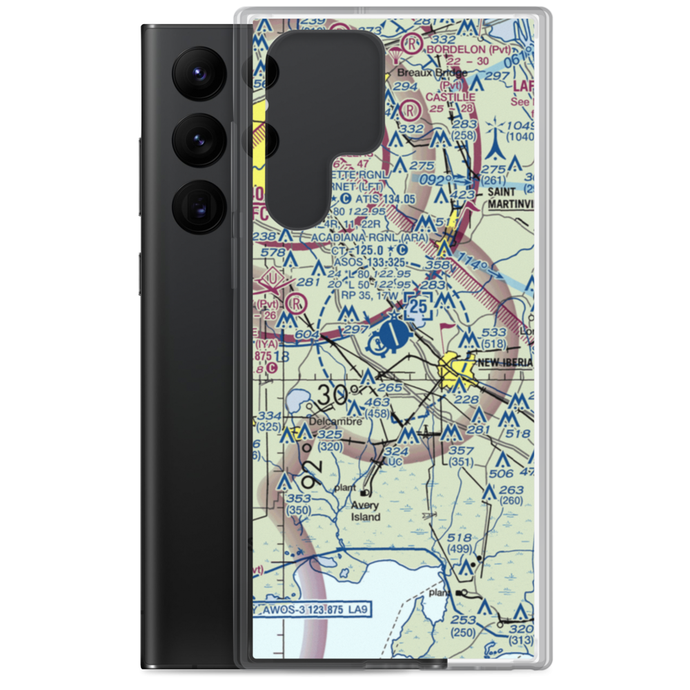 Acadiana Regional Airport (ARA) VFR Sectional Samsung Case Samsung Galaxy S22 Ultra model shown
