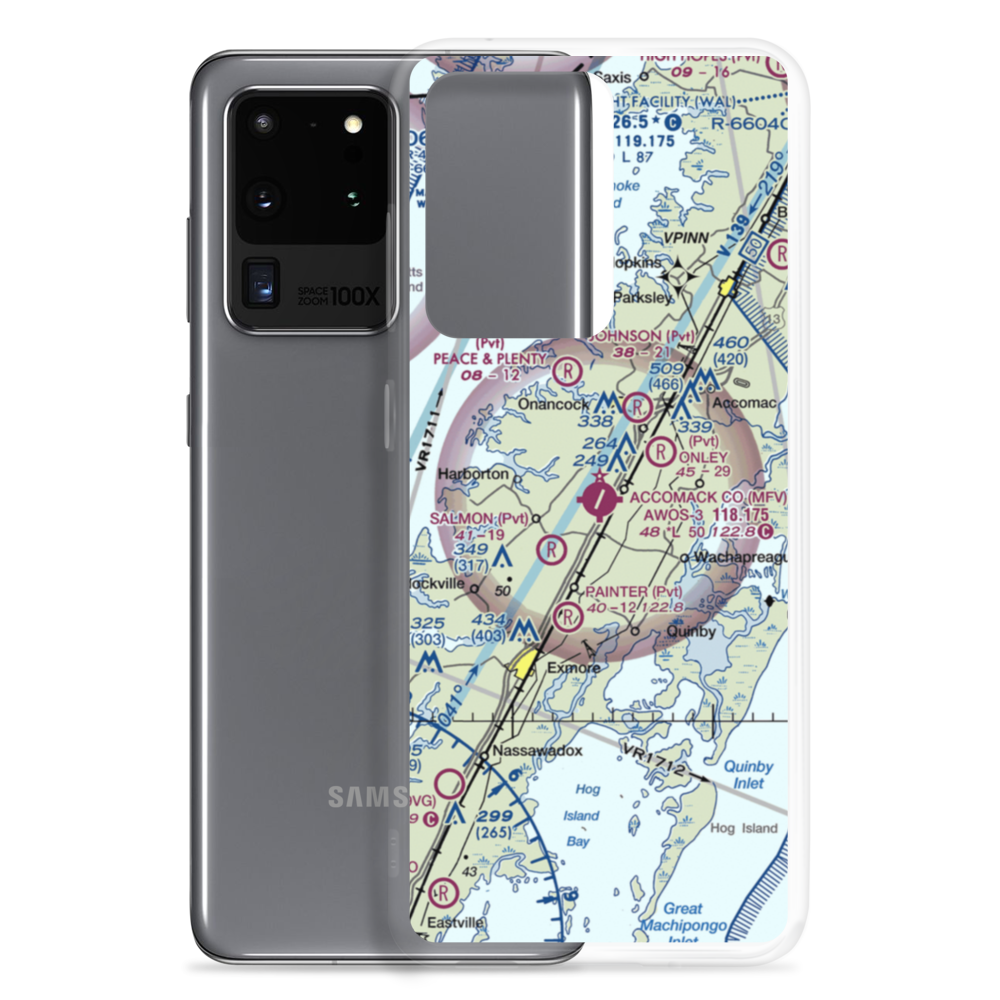 Accomack County Airport (MFV) VFR Sectional Samsung Case Samsung Galaxy S20 Ultra model shown