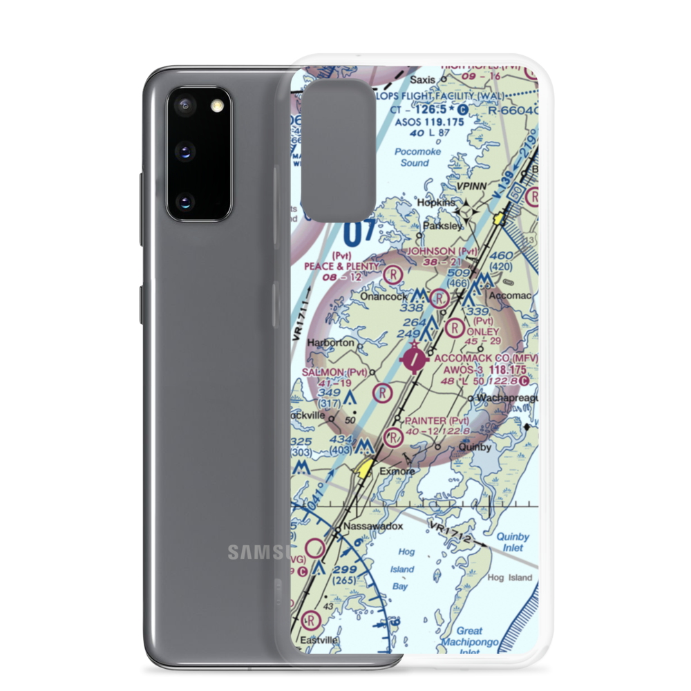 Accomack County Airport (MFV) VFR Sectional Samsung Case Samsung Galaxy S20 model shown