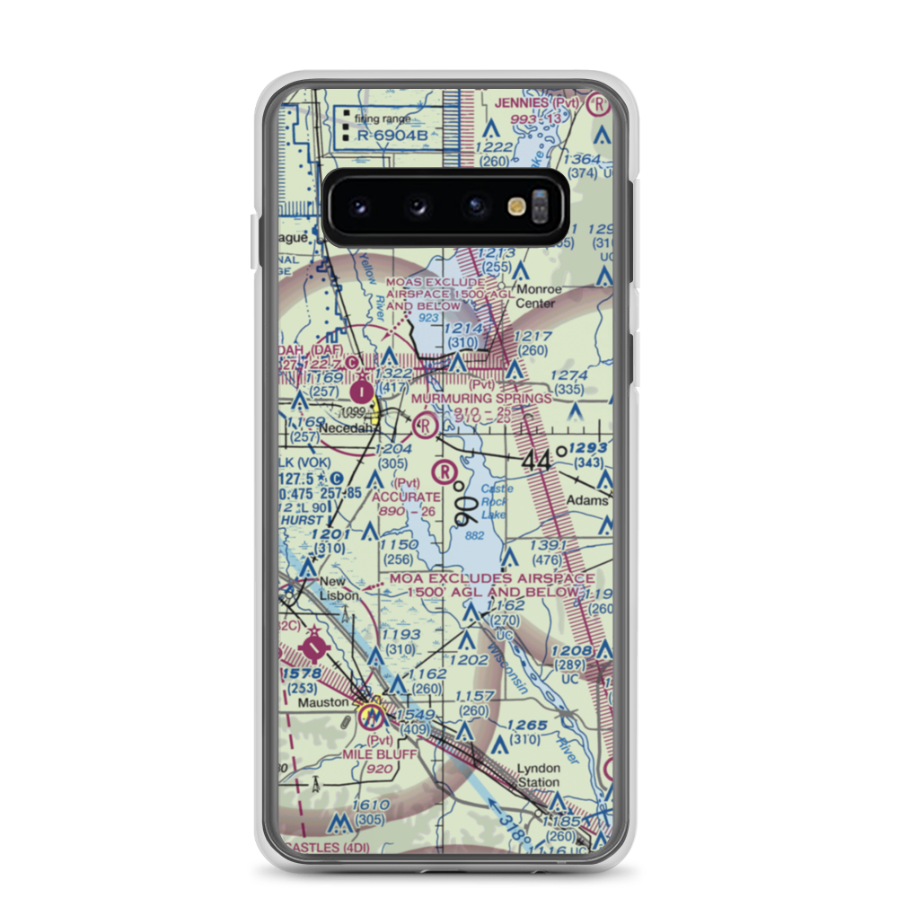 Accurate Airport (67WI) VFR Sectional Samsung Case Samsung Galaxy S10 model shown