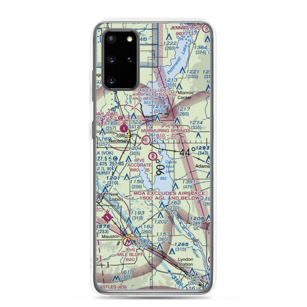 Accurate Airport (67WI) VFR Sectional Samsung Case Samsung Galaxy S20 Plus model shown