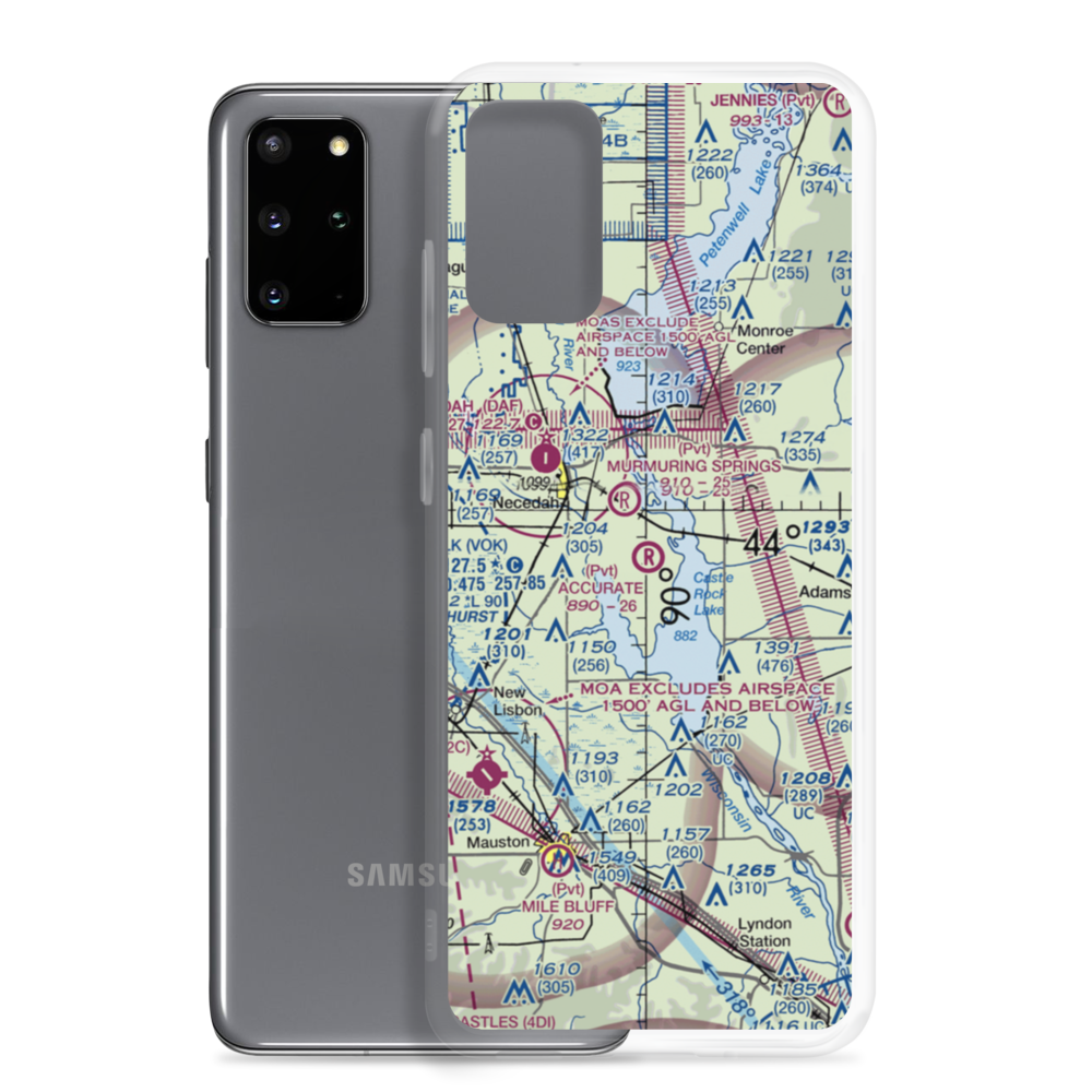 Accurate Airport (67WI) VFR Sectional Samsung Case Samsung Galaxy S20 Plus model shown