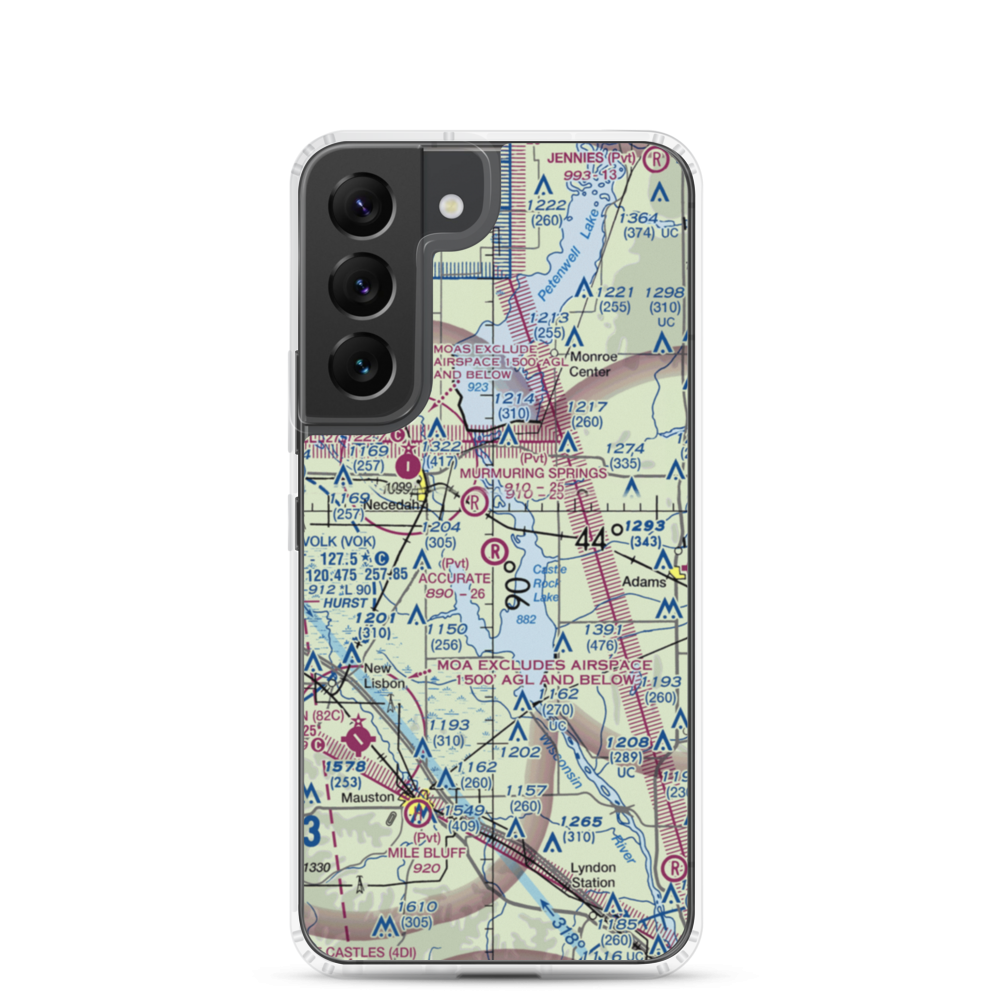 Accurate Airport (67WI) VFR Sectional Samsung Case Samsung Galaxy S22 model shown