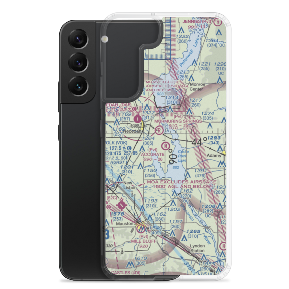 Accurate Airport (67WI) VFR Sectional Samsung Case Samsung Galaxy S22 Plus model shown