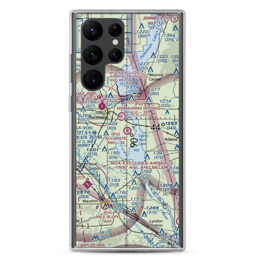 Accurate Airport (67WI) VFR Sectional Samsung Case Samsung Galaxy S22 Ultra model shown