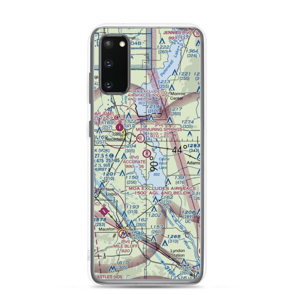 Accurate Airport (67WI) VFR Sectional Samsung Case Samsung Galaxy S20 model shown