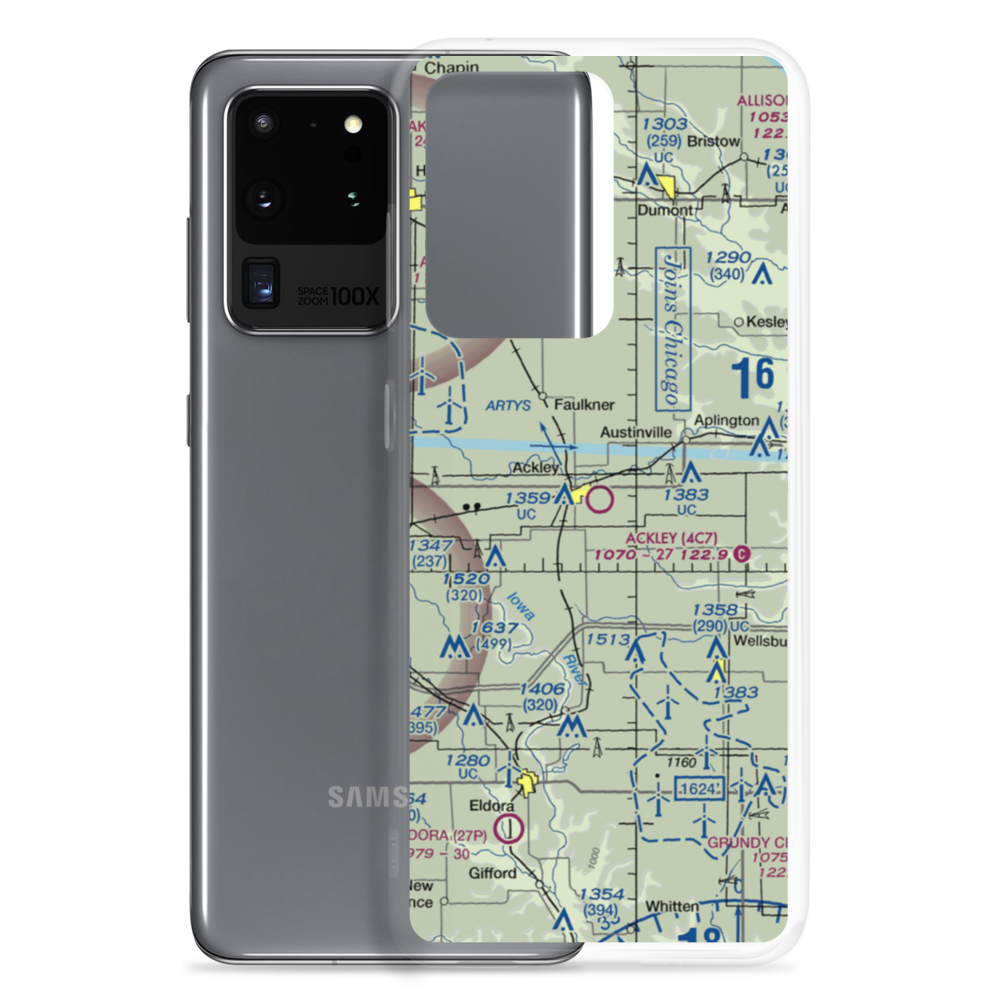 Ackley Municipal Airport (4C7) VFR Sectional Samsung Case Samsung Galaxy S20 Ultra model shown
