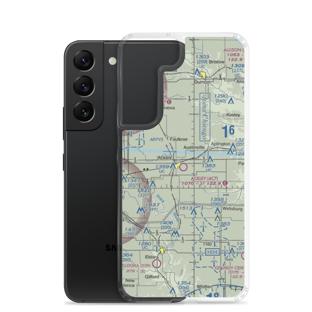 Ackley Municipal Airport (4C7) VFR Sectional Samsung Case Samsung Galaxy S22 model shown