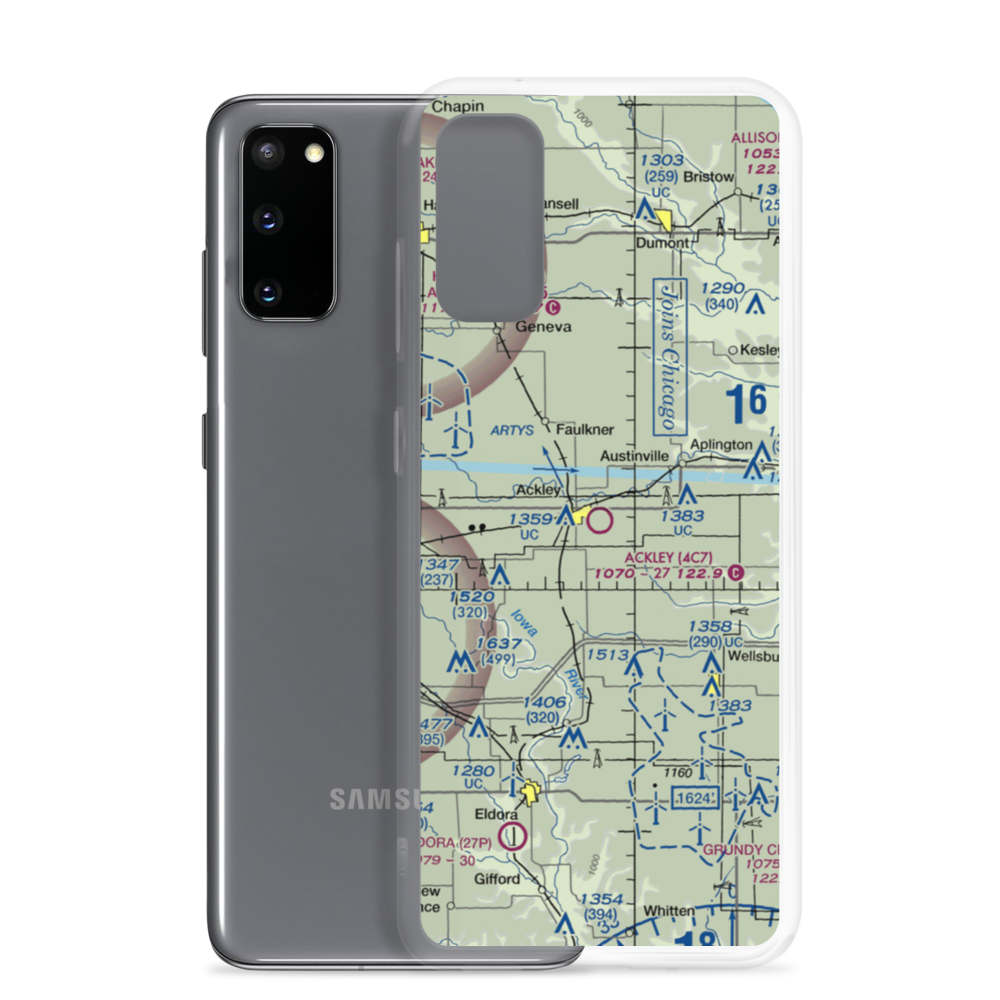 Ackley Municipal Airport (4C7) VFR Sectional Samsung Case Samsung Galaxy S20 model shown