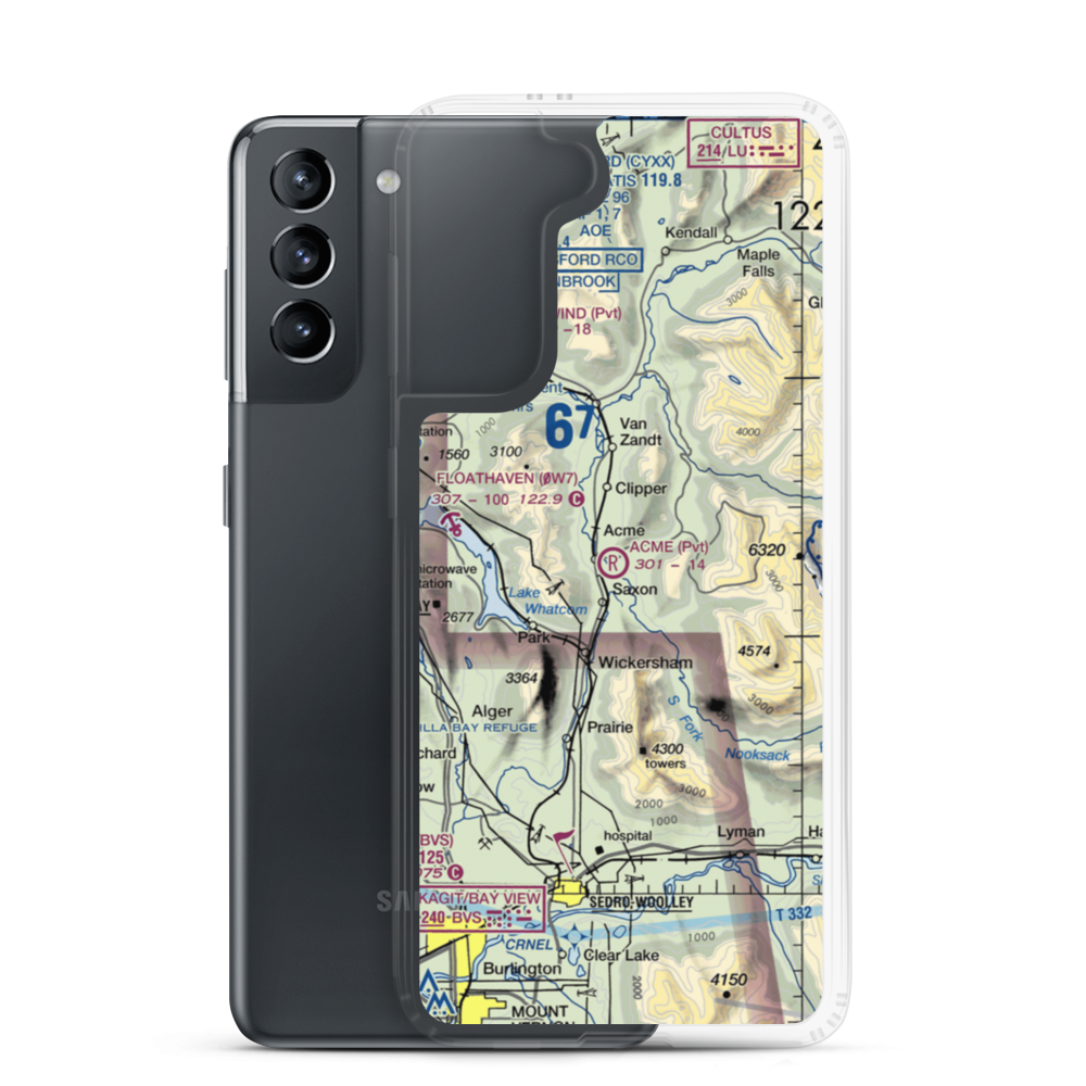 Acme Field (WA12) VFR Sectional Samsung Case Samsung Galaxy S21 model shown