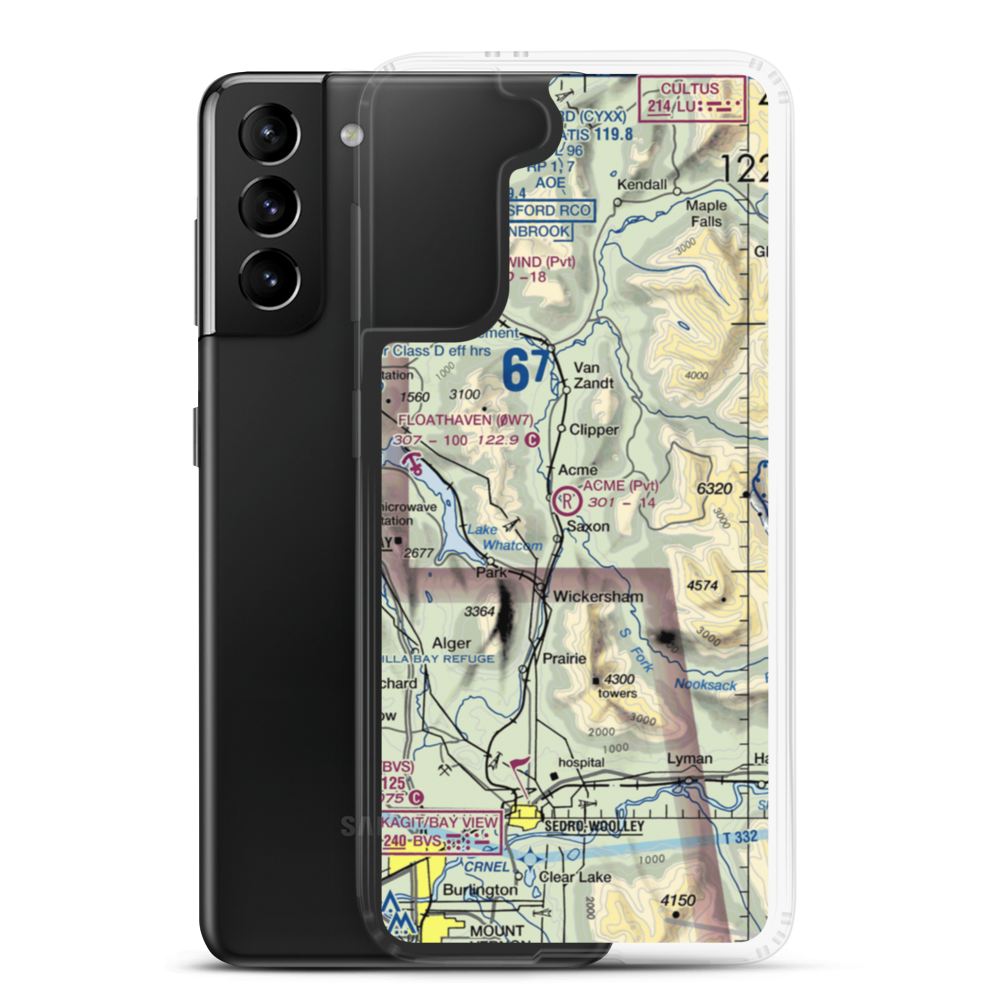 Acme Field (WA12) VFR Sectional Samsung Case Samsung Galaxy S21 Plus model shown