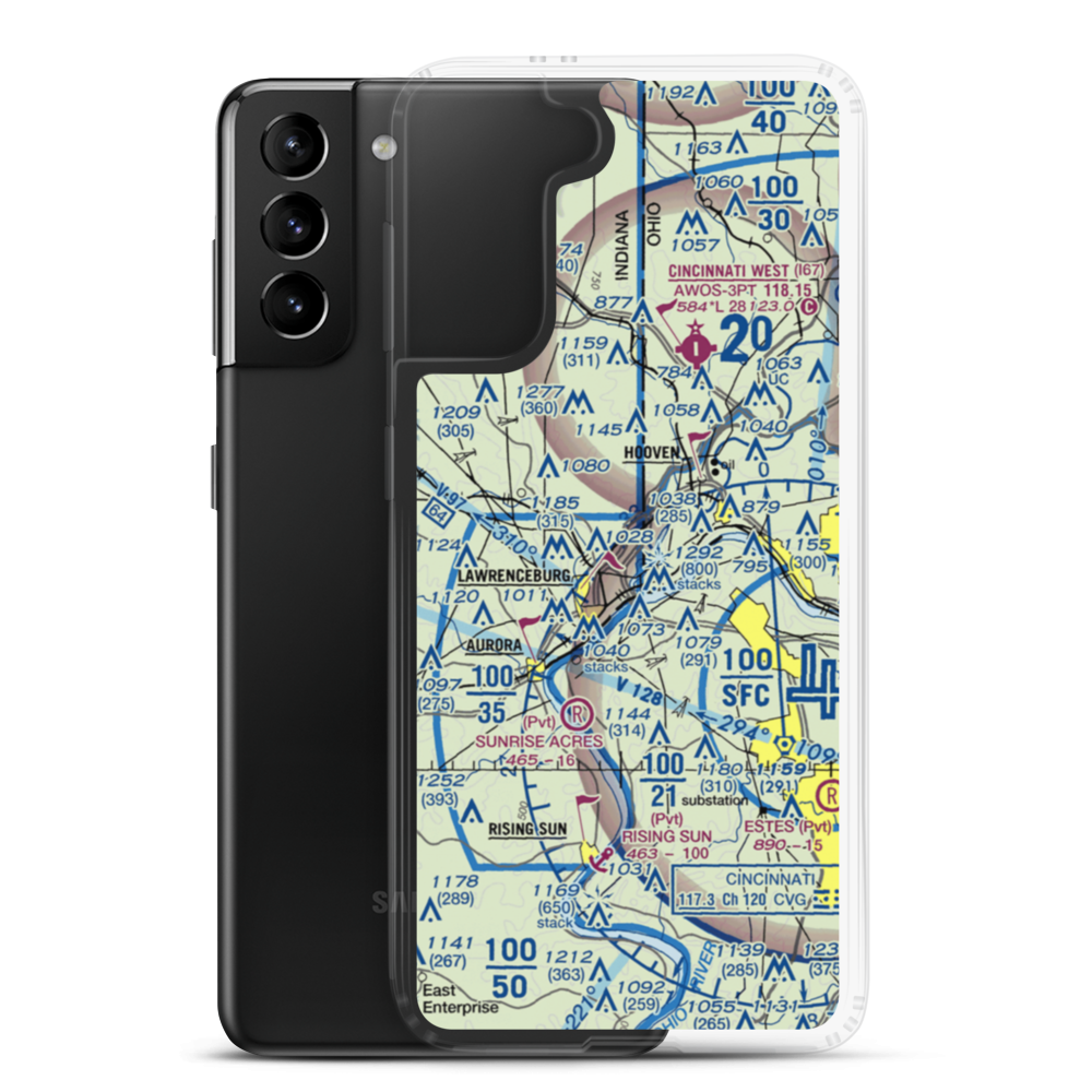 Action Airpark (I38) VFR Sectional Samsung Case Samsung Galaxy S21 Plus model shown