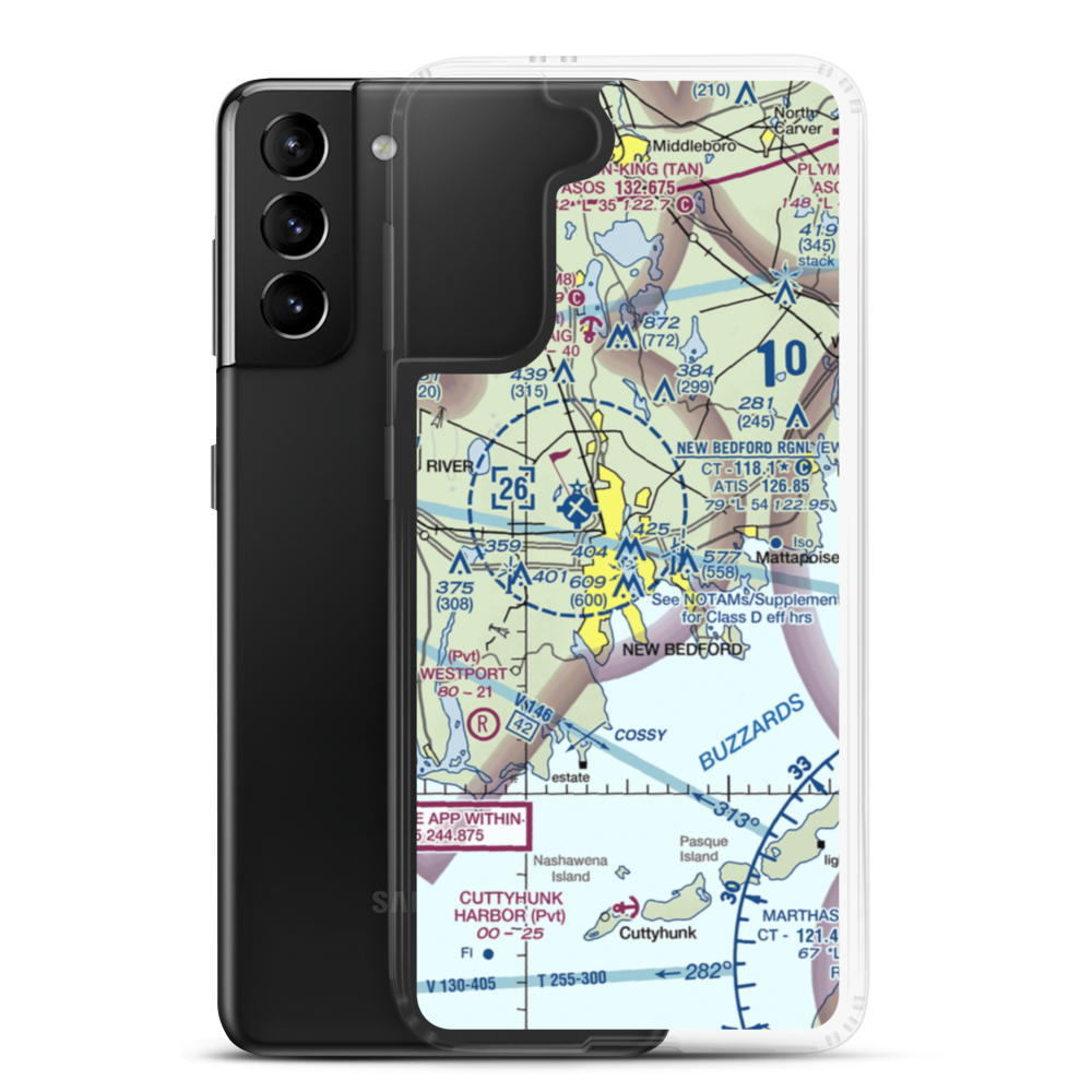 Acushnet River Seaplane Base (6MA8) VFR Sectional Samsung Case Samsung Galaxy S21 Plus model shown