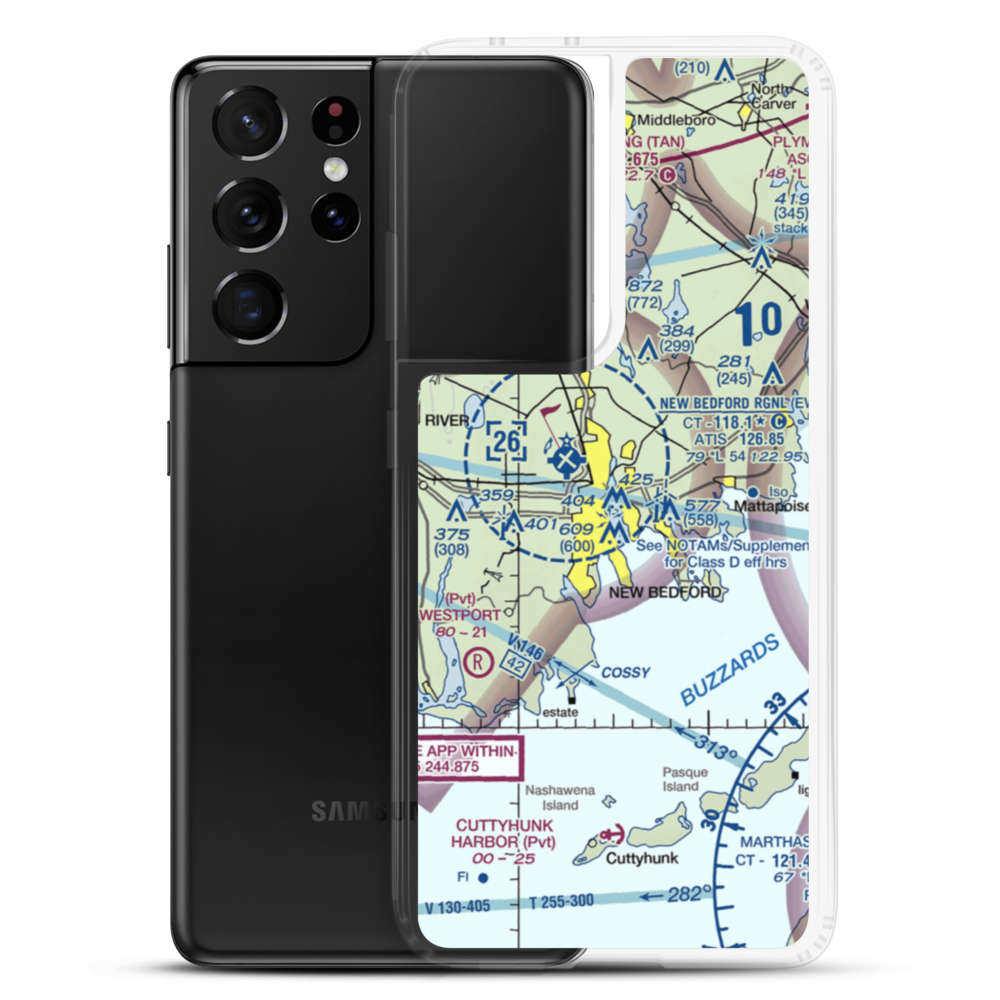 Acushnet River Seaplane Base (6MA8) VFR Sectional Samsung Case Samsung Galaxy S21 Ultra model shown