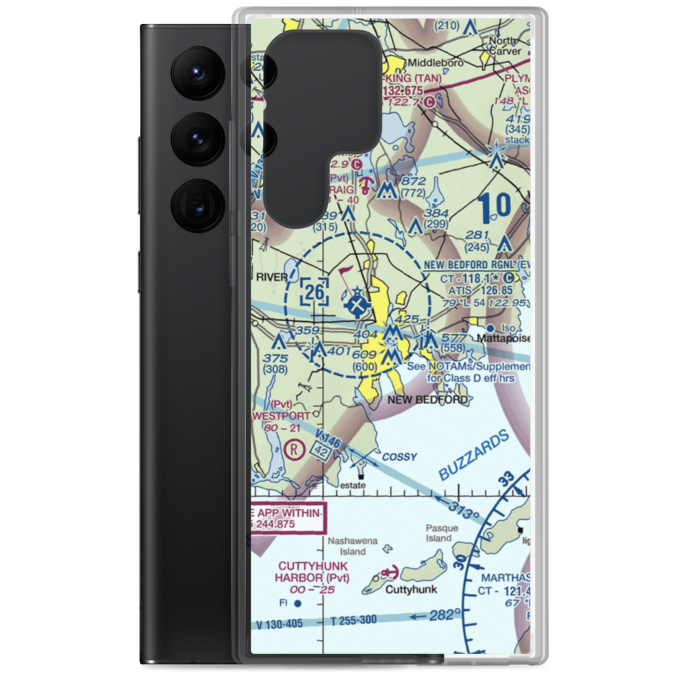 Acushnet River Seaplane Base (6MA8) VFR Sectional Samsung Case Samsung Galaxy S22 Ultra model shown