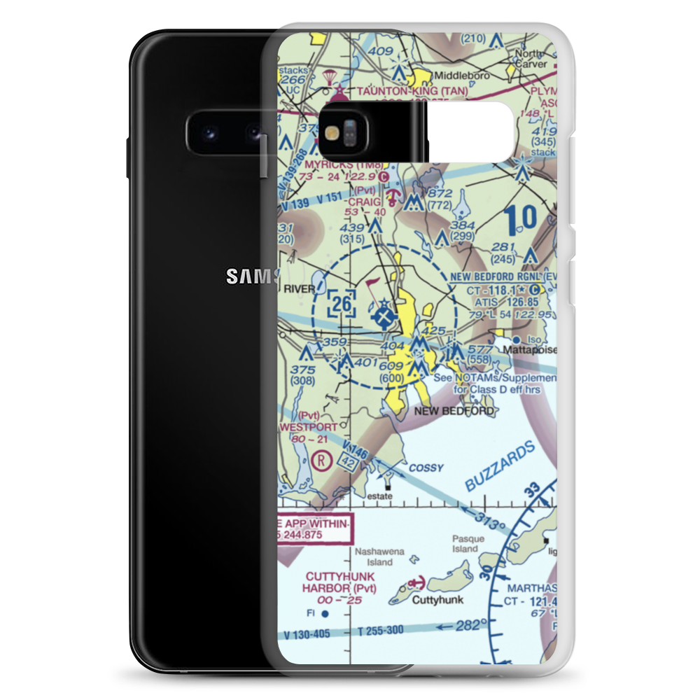 Acushnet River Seaplane Base (6MA8) VFR Sectional Samsung Case Samsung Galaxy S10+ model shown