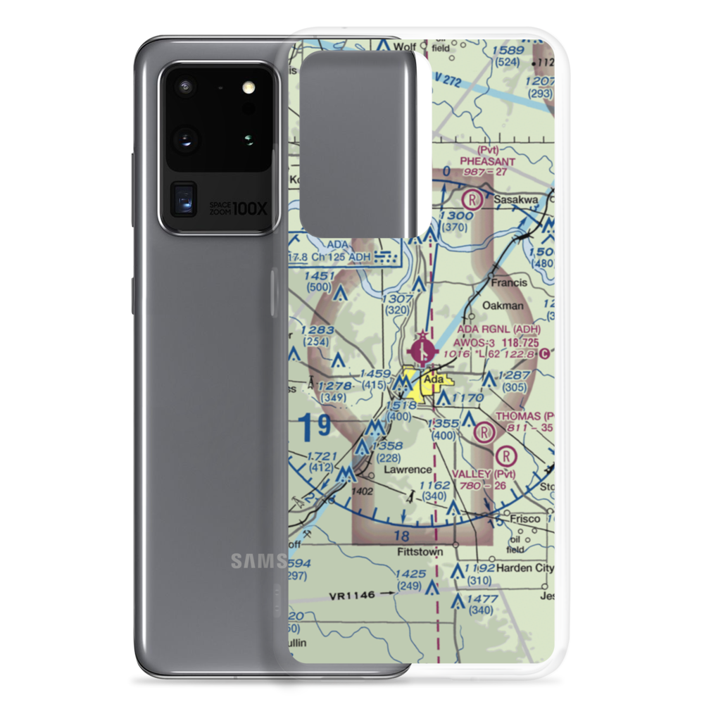 Ada Regional Airport (ADH) VFR Sectional Samsung Case Samsung Galaxy S20 Ultra model shown