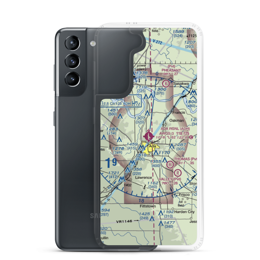 Ada Regional Airport (ADH) VFR Sectional Samsung Case Samsung Galaxy S21 model shown