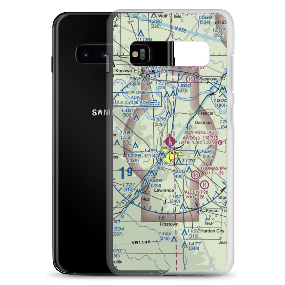 Ada Regional Airport (ADH) VFR Sectional Samsung Case Samsung Galaxy S10+ model shown