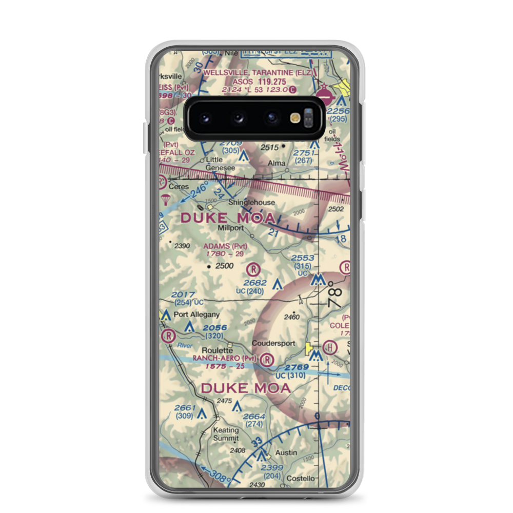 Adams Airport (90PA) VFR Sectional Samsung Case Samsung Galaxy S10 model shown