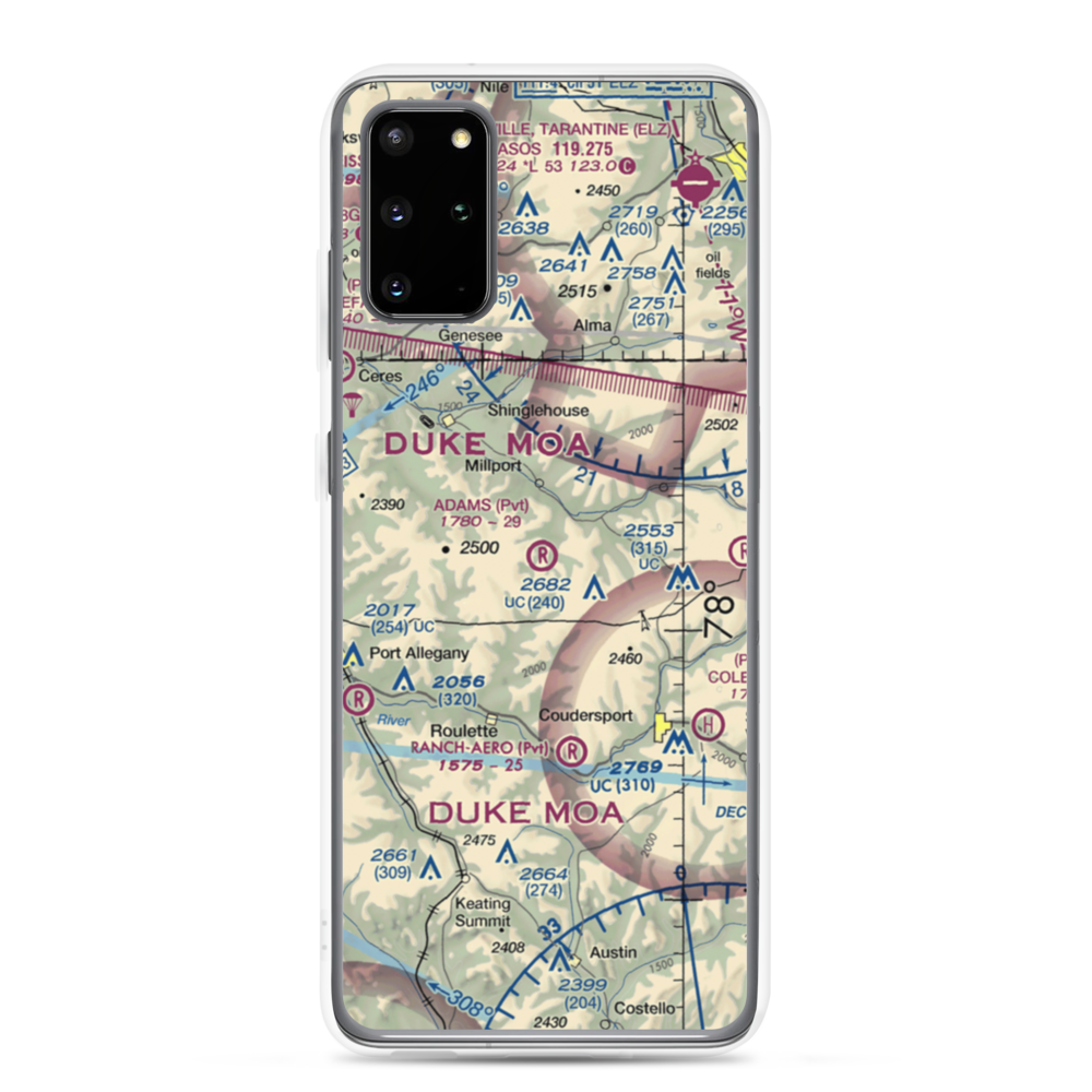 Adams Airport (90PA) VFR Sectional Samsung Case Samsung Galaxy S20 Plus model shown