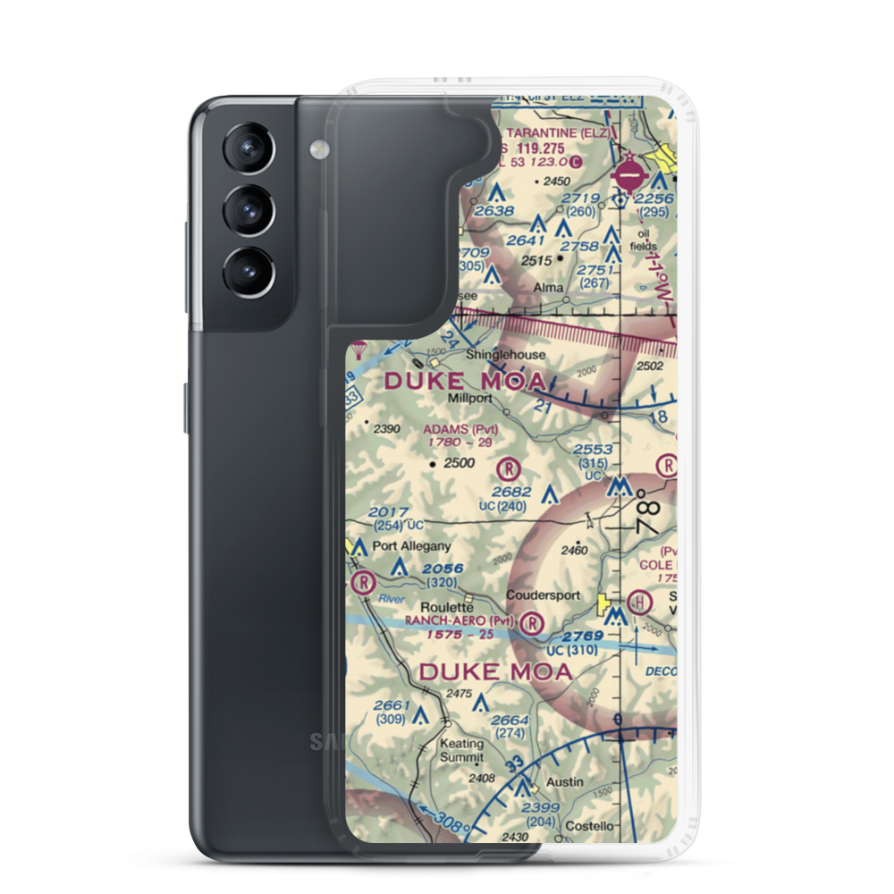 Adams Airport (90PA) VFR Sectional Samsung Case Samsung Galaxy S21 model shown