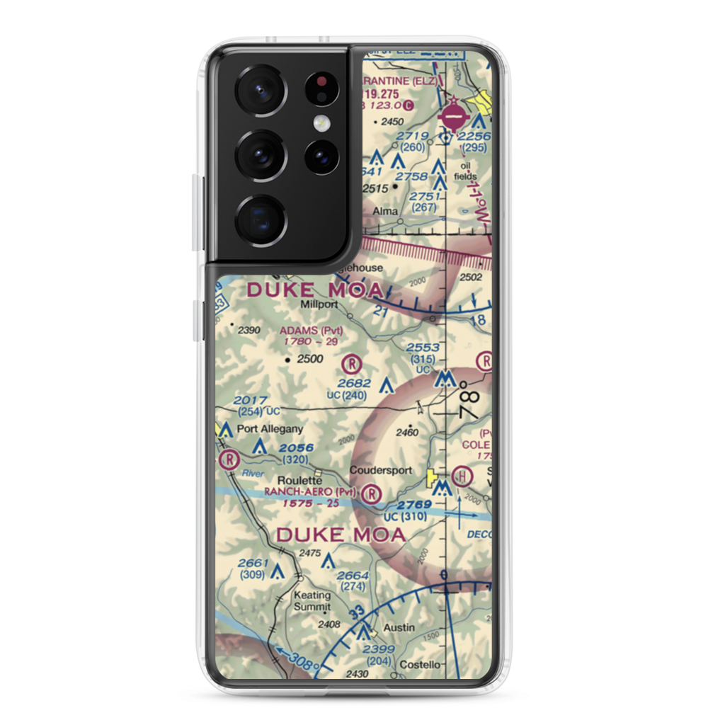 Adams Airport (90PA) VFR Sectional Samsung Case Samsung Galaxy S21 Ultra model shown