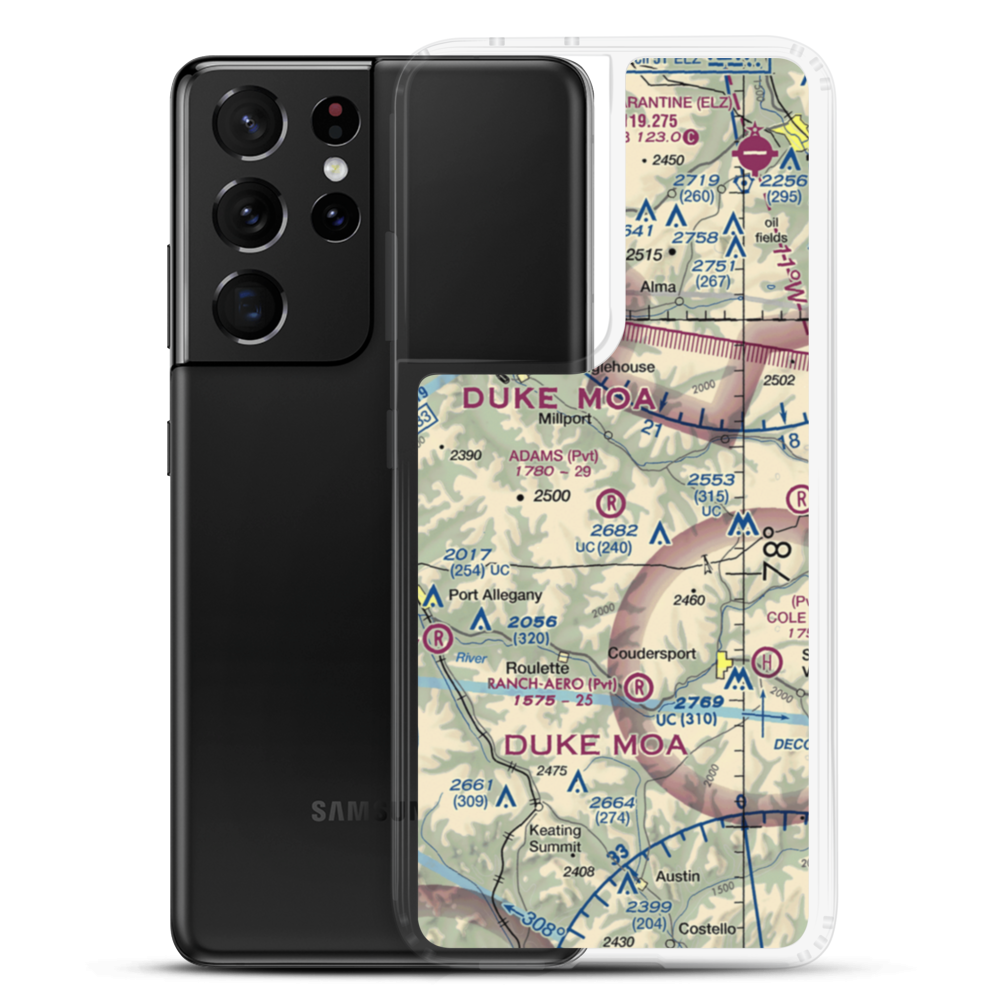 Adams Airport (90PA) VFR Sectional Samsung Case Samsung Galaxy S21 Ultra model shown