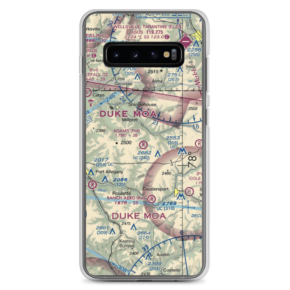Adams Airport (90PA) VFR Sectional Samsung Case Samsung Galaxy S10+ model shown