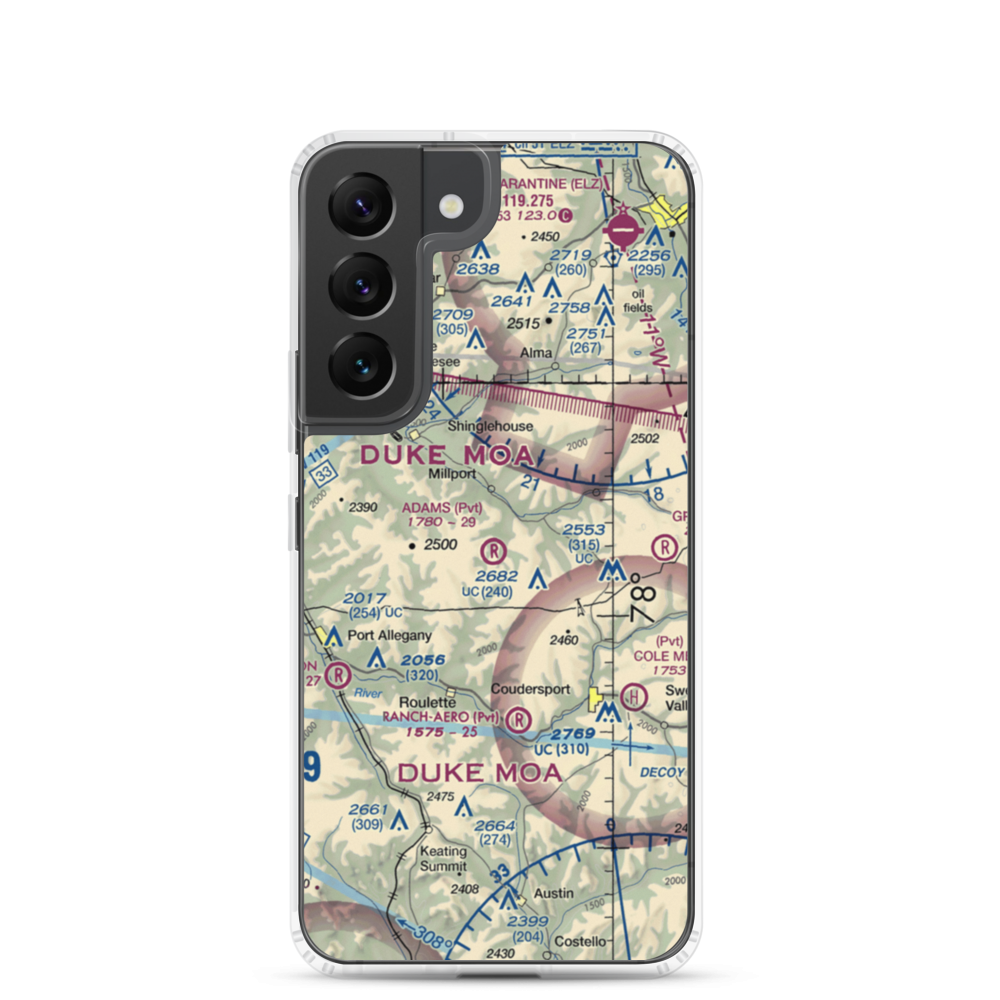 Adams Airport (90PA) VFR Sectional Samsung Case Samsung Galaxy S22 model shown