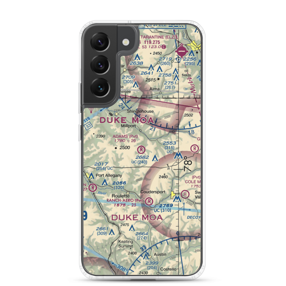 Adams Airport (90PA) VFR Sectional Samsung Case Samsung Galaxy S22 Plus model shown