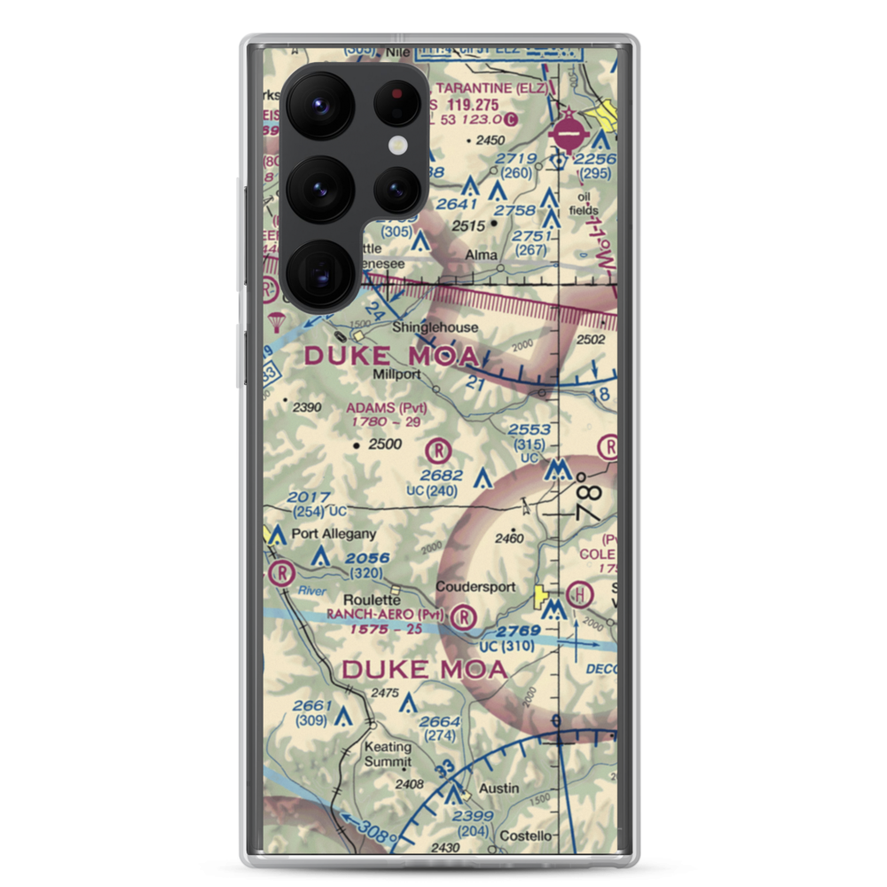 Adams Airport (90PA) VFR Sectional Samsung Case Samsung Galaxy S22 Ultra model shown