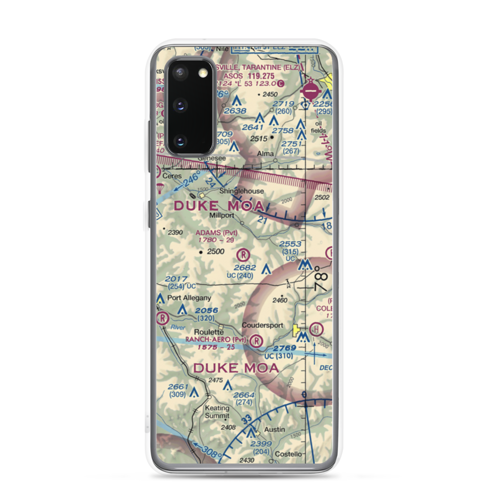 Adams Airport (90PA) VFR Sectional Samsung Case Samsung Galaxy S20 model shown