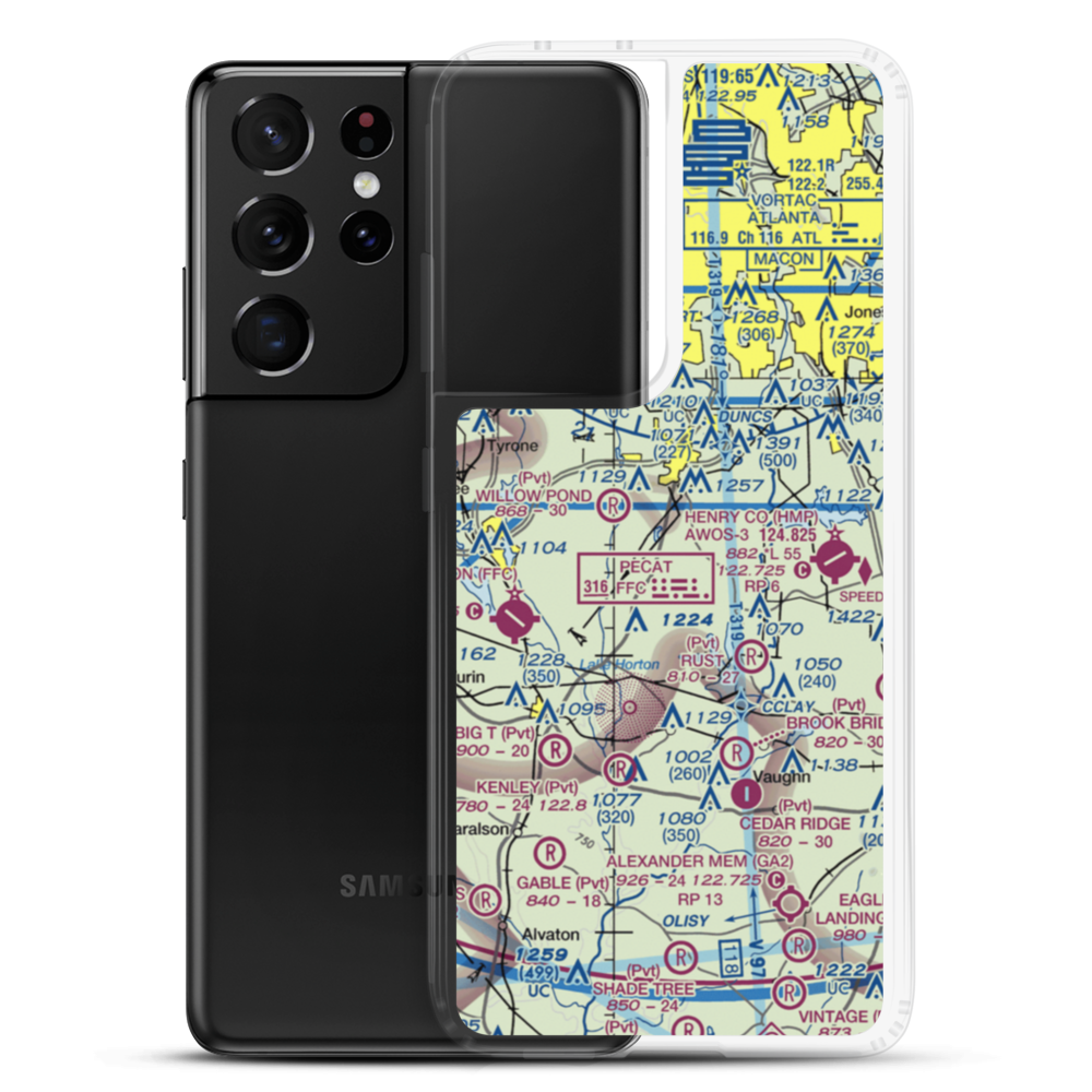 Adams Airport (GA91) VFR Sectional Samsung Case Samsung Galaxy S21 Ultra model shown
