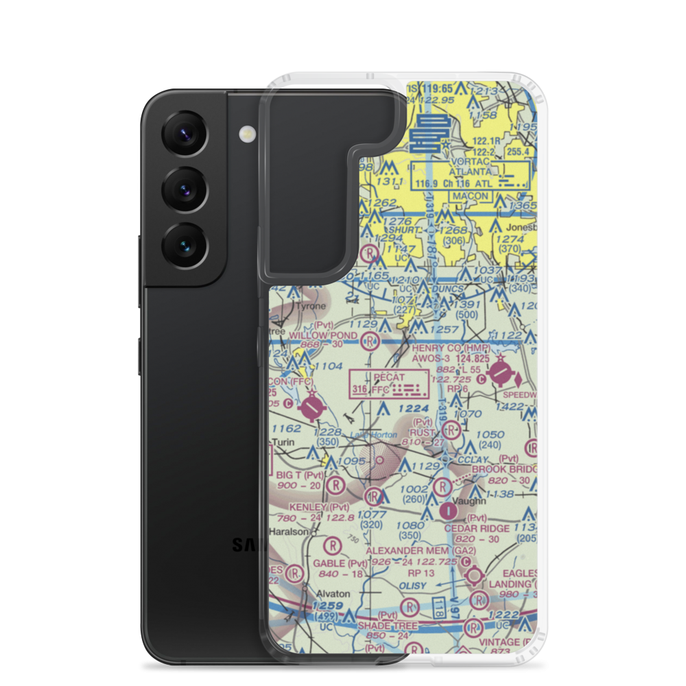 Adams Airport (GA91) VFR Sectional Samsung Case Samsung Galaxy S22 model shown