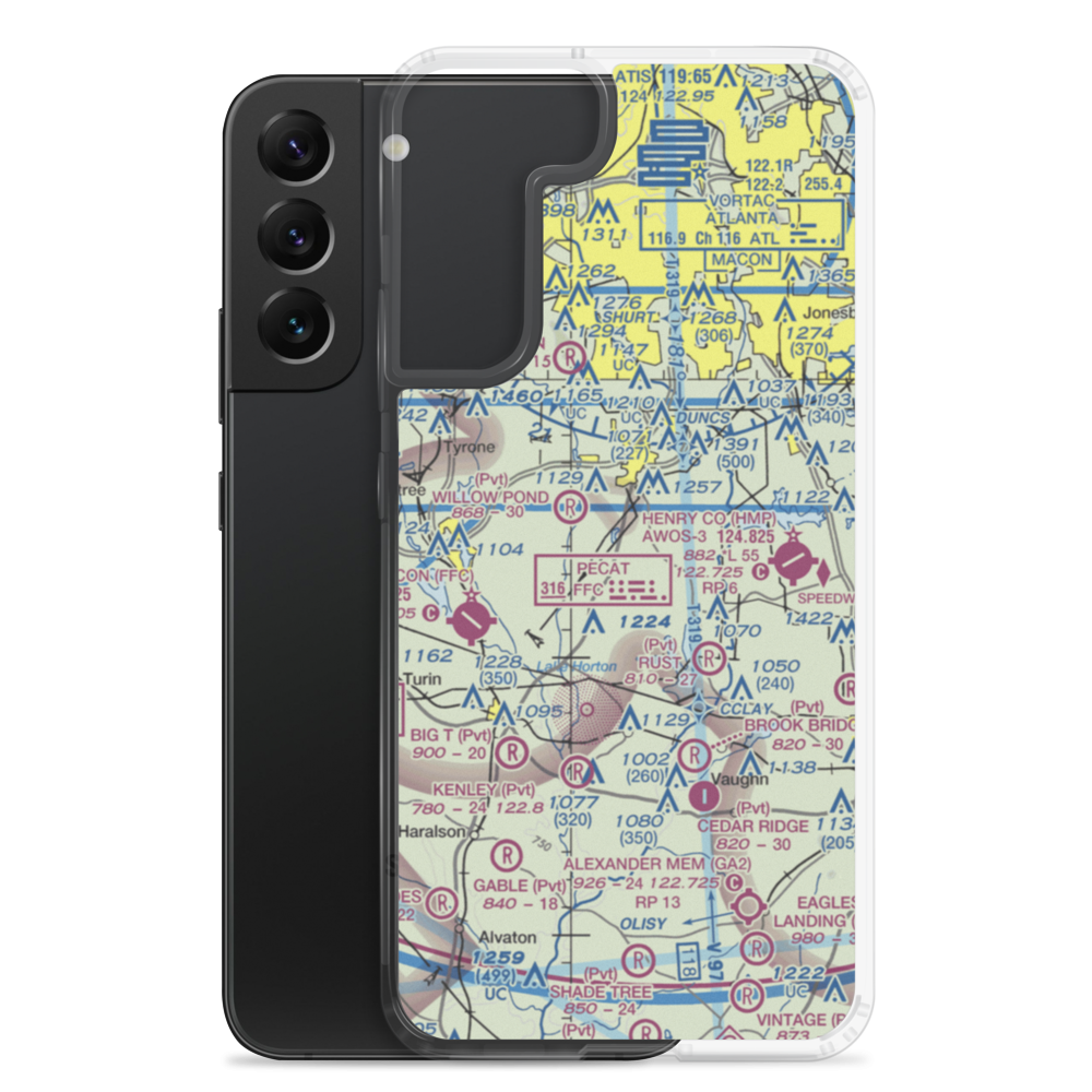 Adams Airport (GA91) VFR Sectional Samsung Case Samsung Galaxy S22 Plus model shown