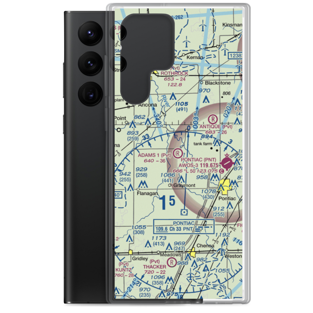 Adams Restricted Landing Area Number 1 (70LL) VFR Sectional Samsung Case Samsung Galaxy S22 Ultra model shown