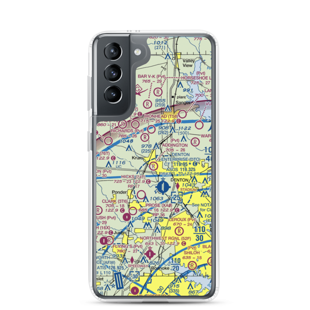 Addington Field (4TX8) VFR Sectional Samsung Case Samsung Galaxy S21 model shown