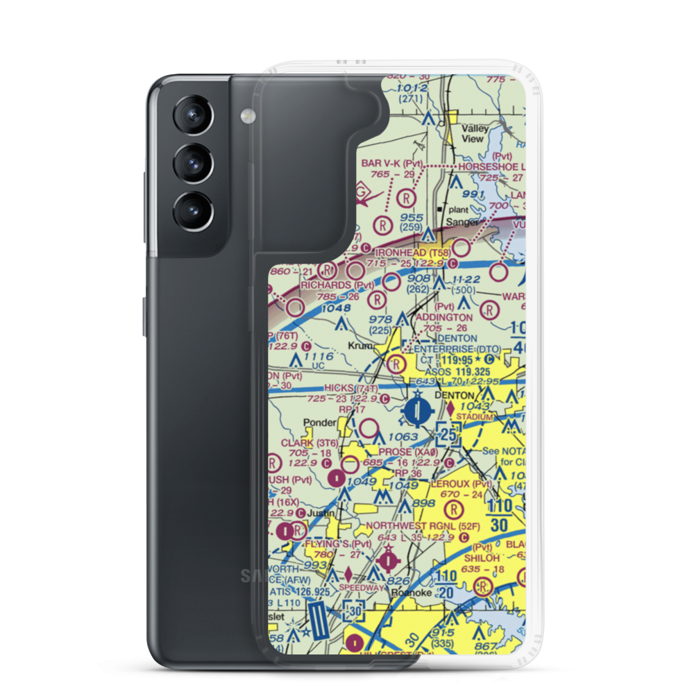 Addington Field (4TX8) VFR Sectional Samsung Case Samsung Galaxy S21 model shown