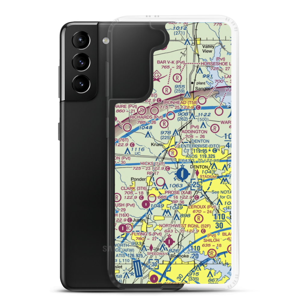 Addington Field (4TX8) VFR Sectional Samsung Case Samsung Galaxy S21 Plus model shown