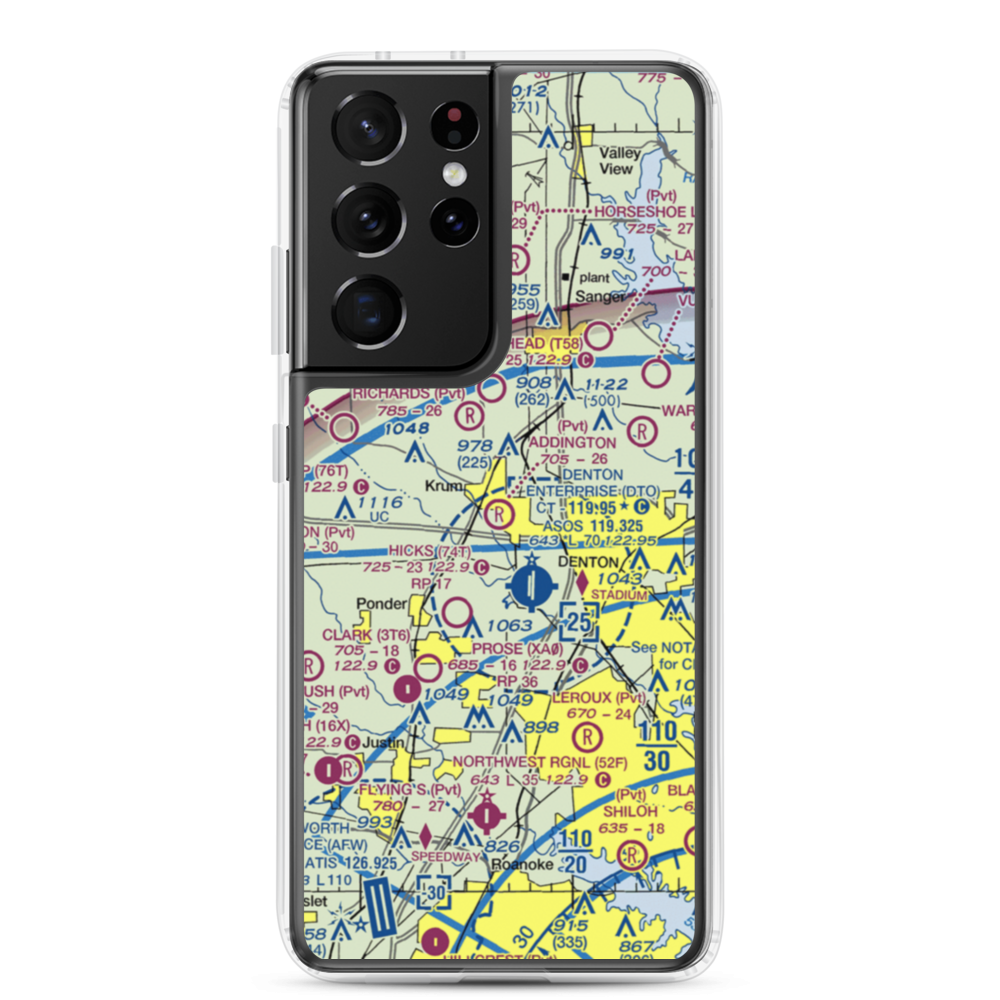 Addington Field (4TX8) VFR Sectional Samsung Case Samsung Galaxy S21 Ultra model shown